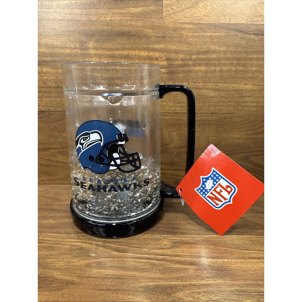 NFL Seattle Seahawks 16oz Crystal Freezer Mug & Temporary Tattoos, NEW